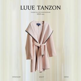 【只可换码，不退货】GY30-驴家干枯玫瑰粉小花长款秋冬新款羊毛大衣（SZX*MM）