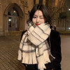 【无扎感❗️柔软亲肤】韩版围巾女冬季保暖情侣百搭男高级感流苏撞色针织围脖条纹款格子。ja 商品缩略图3