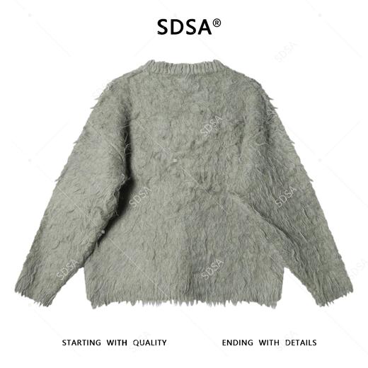 72376SDSA男士秋冬新款痞帅男装老钱风纯色V领毛衣百搭宽松套头上衣潮 商品图5