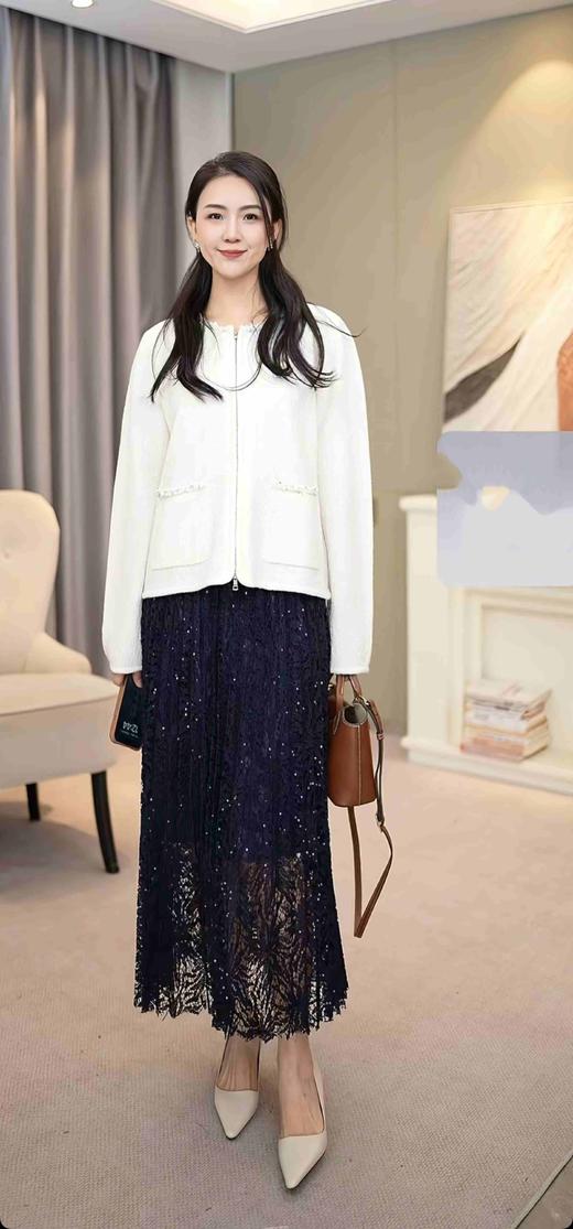 椰椰奶糖|法式温柔钉珠羊毛开衫 商品图0