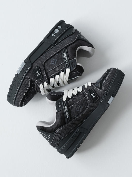 XX38-MKG08 37码驴家 Trainer 牛仔布 圆头系带 平跟 低帮 板鞋 男女同款 黑色 商品图4