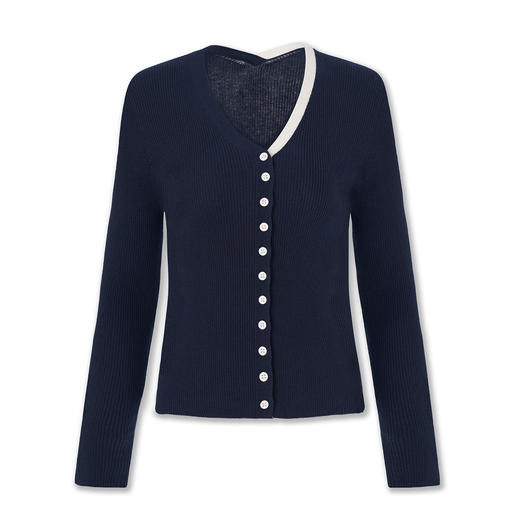 「高货wl」全新升级【铂金会员183/天猫249/差价66】(05010)洛诗琳新款V领撞色针织上衣2025秋冬修身显瘦叠穿针织开衫 商品图4