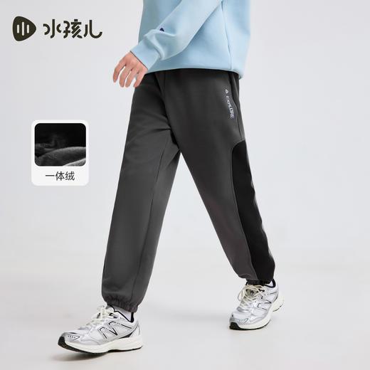 水孩儿童装加绒裤子女童2025秋冬新品男童休闲裤保暖运动长裤厚 商品图1
