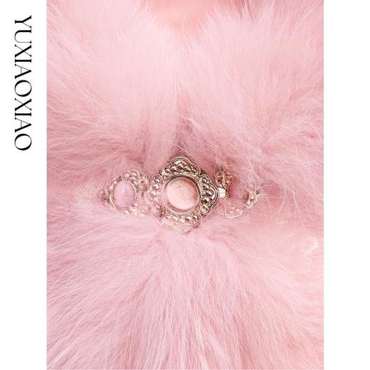 余潇潇【粉黛初冬】90鹅绒雪尼尔提花狐狸毛拼接国风马甲羽绒服 商品图2