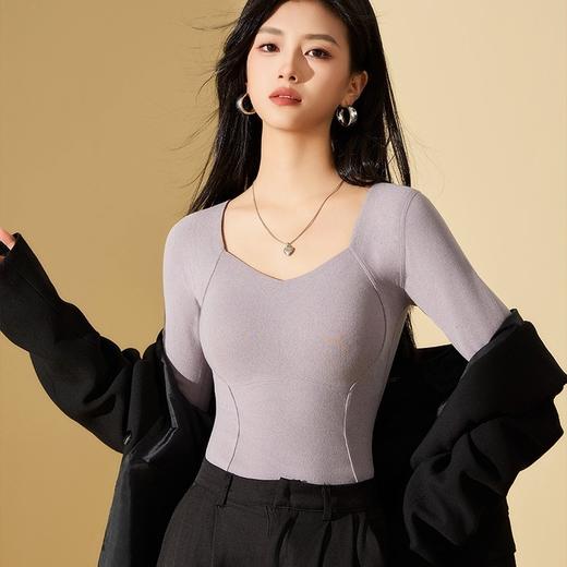【美体修身❗️锁温蓄热】石墨烯发热保暖内衣女带胸垫一体式8867长袖内搭上衣打底衫冬季。ja 商品图2