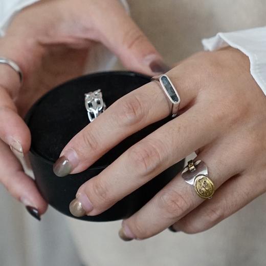 TOMWOOD 拉长石银戒指(Mario Ring Larvikite) 商品图0