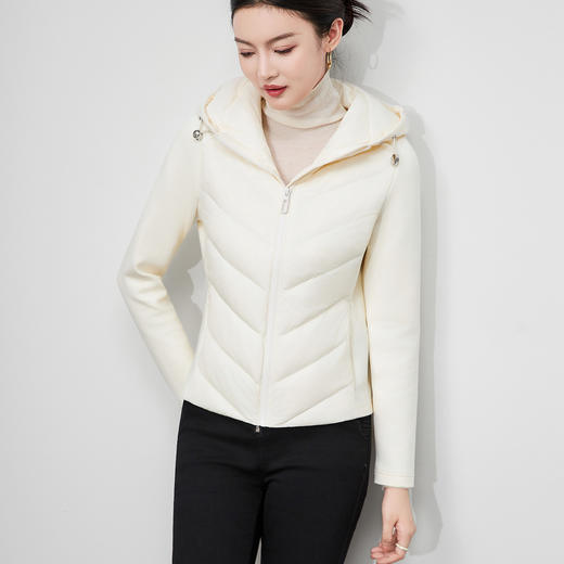 「高货wl」全新升级【铂金会员367/天猫499/差价132】(04306)洛诗琳修身显瘦90白鸭绒羽绒服2025冬季连帽拉链保暖外套 商品图2