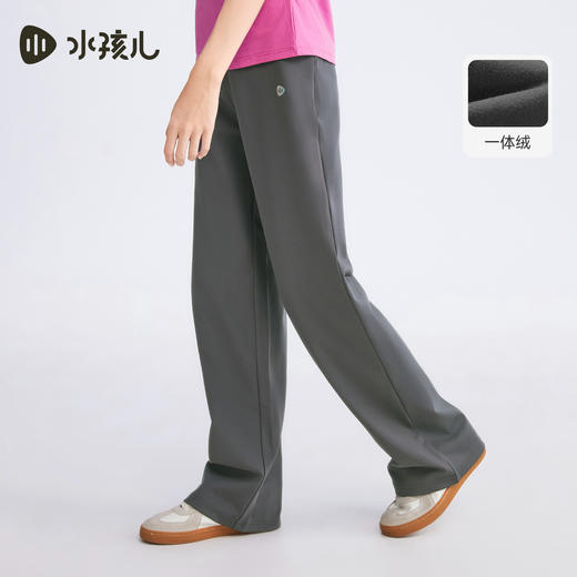水孩儿童装加绒裤子女童2025秋冬新品保暖休闲裤中大童阔腿微喇裤 商品图3