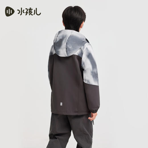 水孩儿童装三防外套女童2025秋冬新品男童防风连帽上衣户外厚风衣 商品图4