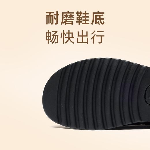 信诺真皮舒适平底妈妈鞋2025冬季新款加绒保暖中老年复古奶奶棉靴5M659-13D 商品图3