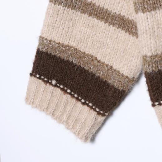 91335SDSA男士秋冬新款痞帅男装韩版简约撞色条纹圆领毛衣慵懒风针织衫 商品图4