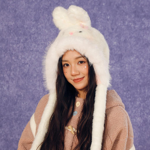 腮红兔挂绳两件套帽子-纪念日百货门店同款165344848 商品图3