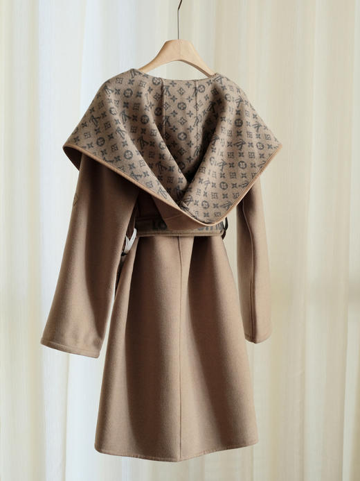 【只可换码，不退货】GY26-驴家驼蓝小花长款秋冬经典款羊毛大衣（SZX*MM） 商品图2