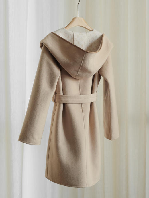 【只可换码，不退货】GY29-驴家驼色双面小花长款秋冬羊毛大衣外套（SZX*MM） 商品图5