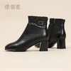 信诺中年妈妈鞋粗跟短靴女加绒羊皮靴子2025冬季新款高跟鞋时装靴X5M032-167 商品缩略图8