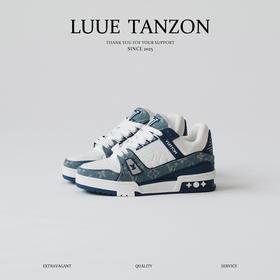 XX28-36码37码驴家 Trainer 牛仔布皮革 休闲 低帮 时尚板鞋 男女同款