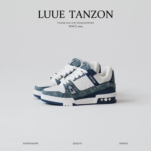 XX28-36码37码驴家 Trainer 牛仔布皮革 休闲 低帮 时尚板鞋 男女同款 商品图0