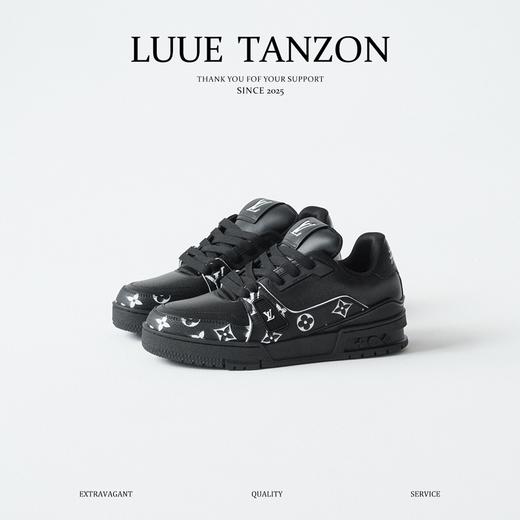 XX37-MKG08 38码驴家 Trainer 牛皮革 圆头系带 低帮 板鞋 男女同款 黑色 商品图0