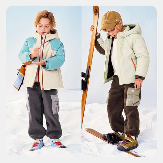 迷你巴拉巴拉男童儿童裤子2025冬季新品内里加绒抗静电工装风长裤 商品图2