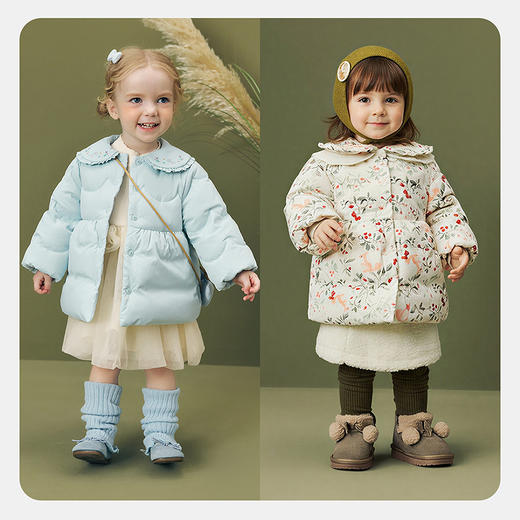 【真心绒】迷你巴拉女童三防羽绒服宝宝可爱翻领外套2025冬新款 商品图2
