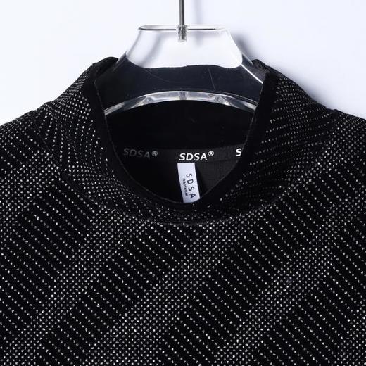 T4947SDSA男士秋冬新款痞帅男装韩版斜纹满天星半高领长袖T恤百搭时尚 商品图2