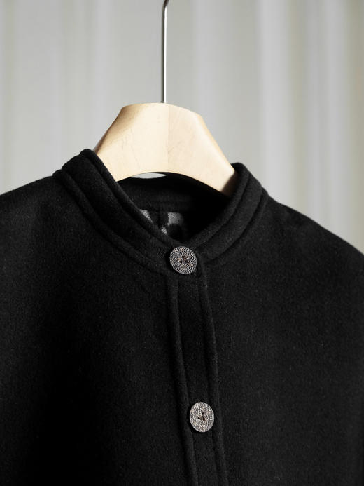 【只可换码，不退货】GY37-驴家黑色中花衬衫款羊毛秋冬大衣（SZX*MM） 商品图8