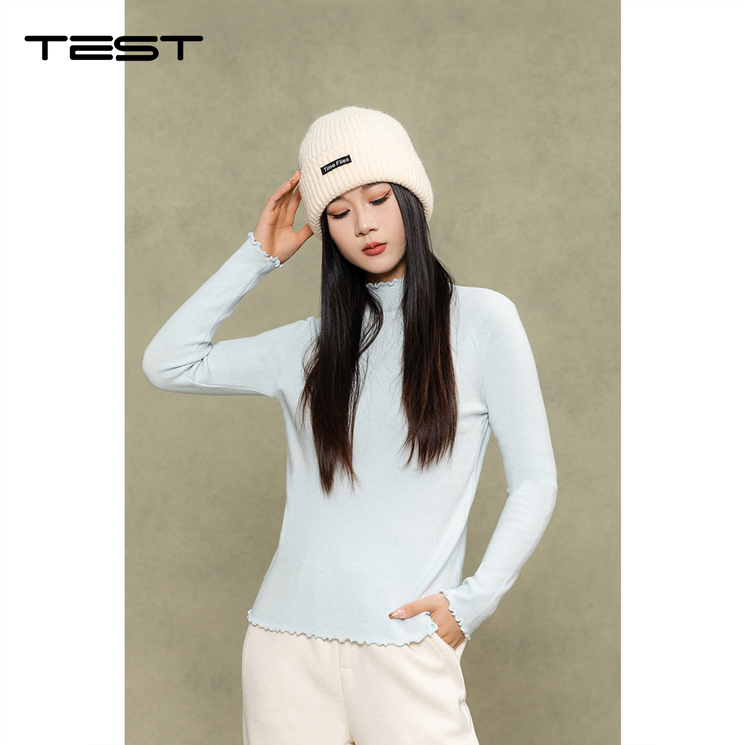 冬上新百搭修身显瘦花边领打底衫1254113