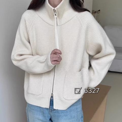 【YW】无忧购【甄选】软糯慵懒双拉链毛衣外套女翻领针织开衫宽松外搭浣熊绒上衣3912（截单后7天发货） 商品图3