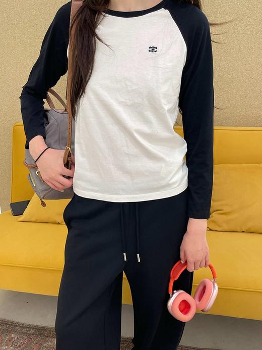 赛琳 25秋冬新款 凯旋门刺绣拼色长袖（TM） 商品图0