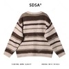 91335SDSA男士秋冬新款痞帅男装韩版简约撞色条纹圆领毛衣慵懒风针织衫 商品缩略图5