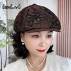 LM02853822642秋冬新款蕾丝前进帽立体刺绣时尚显脸小遮白发贝雷帽百搭帽 商品缩略图0