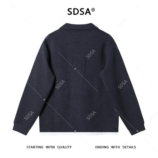 35698SDSA男士秋冬新款痞帅男装潮牌拼接翻领假两件卫衣百搭时尚上衣 商品图5