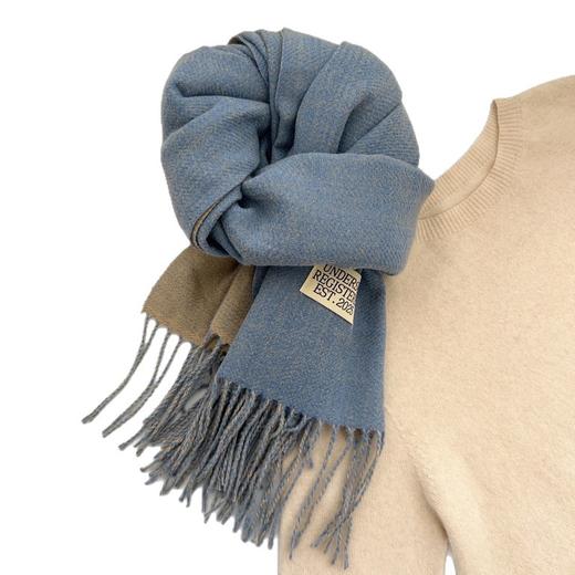 【温暖舒适❗️简约大气】双面仿羊绒围巾女冬季保暖情侣高级感中长款围脖纯色百搭披肩。ja 商品图4