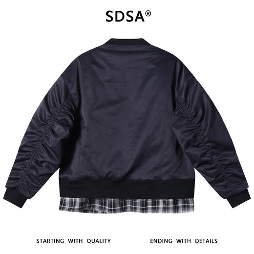 SDSA男士秋冬新款痞帅男装潮牌下摆拼接棒球领棉服百搭时尚外套 商品图4