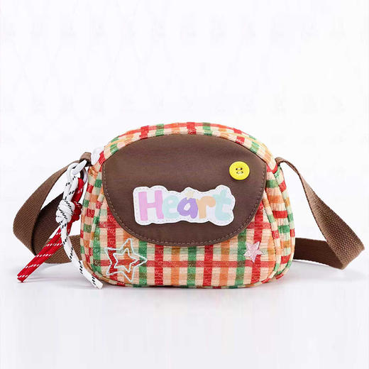 复古撞色字母heart彩色格纹斜挎包纪念日百货门店同款167046262 商品图4