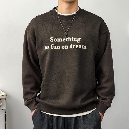 徐太浪【通勤风 字母印花】圆领卫衣男秋冬休闲内搭叠穿打底上衣 商品图1