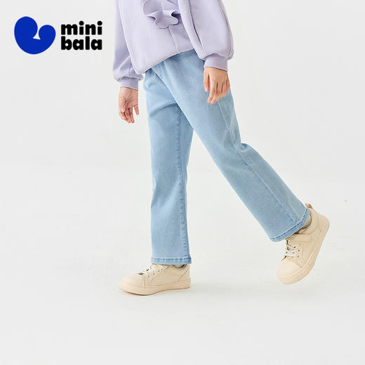 【植物软牛仔】迷你巴拉女童裤子秋新品儿童长裤天丝喇叭裤 商品图1