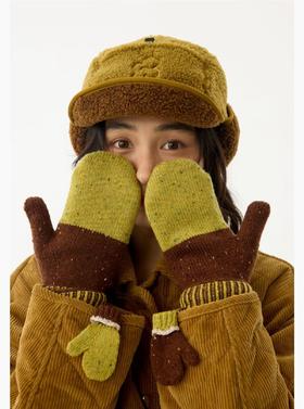 4楼Eubelle欧蓓 上森派系羊毛手套 秋冬氛围感 保暖防风加厚 条纹针织 活动价：239.9元