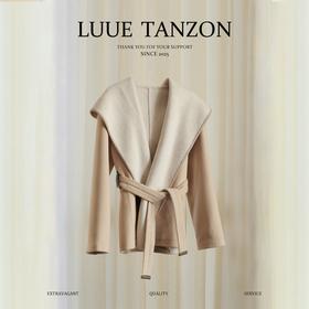 【只可换码，不退货】GY24-驴家驼色双面空心花短款秋冬羊毛大衣外套（SZX*MM）