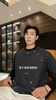 WY1187SDSA男士秋冬新款痞帅男装时尚泼墨圆领假两件长袖T恤宽松百搭 商品缩略图0