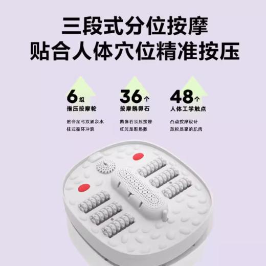 72小时发货【折叠足浴盆】艾美特品牌，泡走身体的小情绪~主打好收纳，自带红光暖足和涌泉冲浪感，红光也利于足浴包发挥效果！净重2.1kg，电源线长1.8m，配遥控器，折叠后厚度16厘米 商品图4