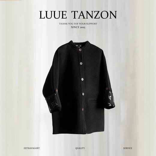 【只可换码，不退货】GY37-驴家黑色中花衬衫款羊毛秋冬大衣（SZX*MM） 商品图0