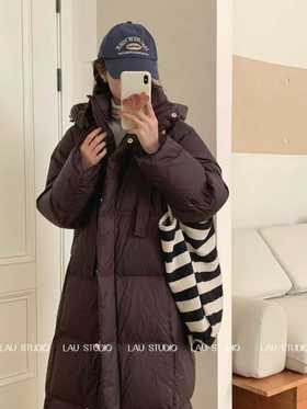YW连帽飘带长款过膝加厚大被子超厚保暖羽绒服(LH)(LD)-纪念日百货167895555
