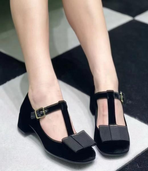 女款絲絨瑪麗珍鞋he020 商品图1