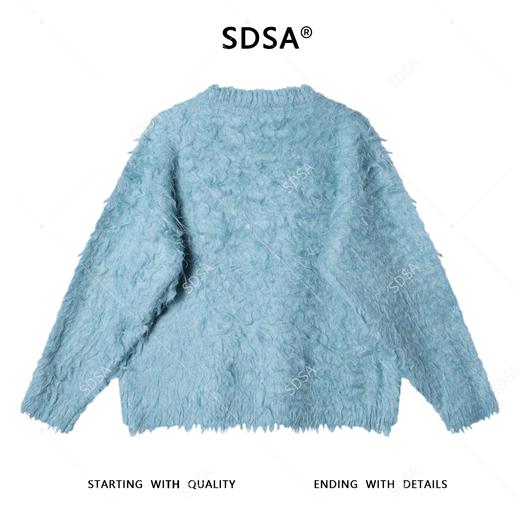 72376SDSA男士秋冬新款痞帅男装老钱风纯色V领毛衣百搭宽松套头上衣潮 商品图5