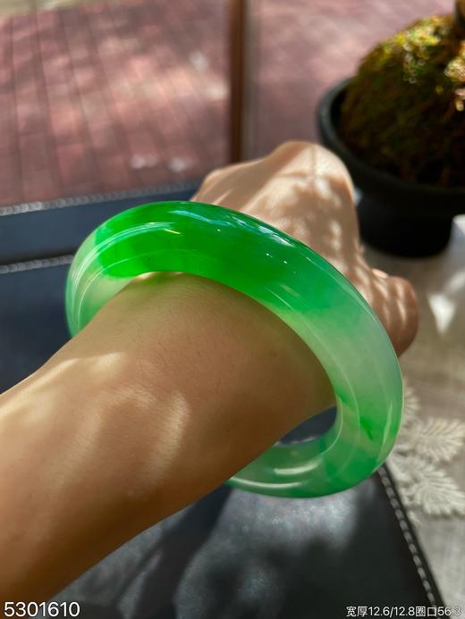 粗圆条艳绿手镯【5301610】圈口56.3~具体价格微信咨询 商品图3