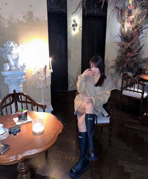 【只可换码，不退货】GY21-驴家驼蓝小花短款秋冬经典款羊毛大衣（SZX*MM） 商品图2