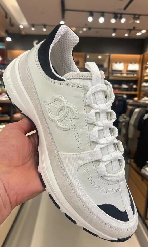 XX56-香奈儿 25A 小牛皮 圆头系带 低帮 生活休闲鞋 女款 浅金色（KS*MM） 商品图10