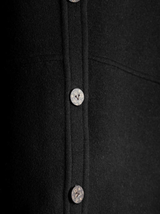 【只可换码，不退货】GY37-驴家黑色中花衬衫款羊毛秋冬大衣（SZX*MM） 商品图9