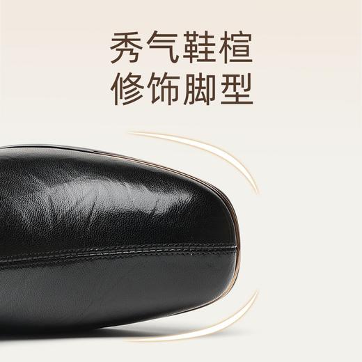 信诺中年妈妈鞋粗跟短靴女加绒羊皮靴子2025冬季新款高跟鞋时装靴X5M032-167 商品图3